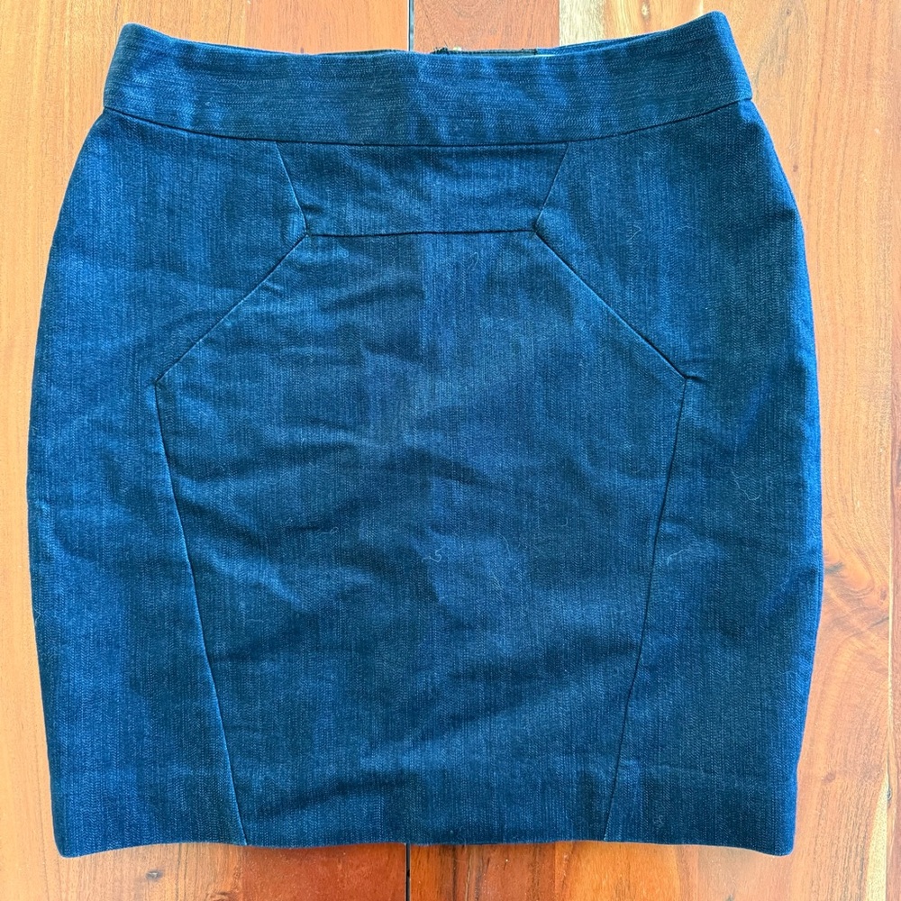 Anthropologie Leifsdottir Mini Blue Denim Pencil Skirt